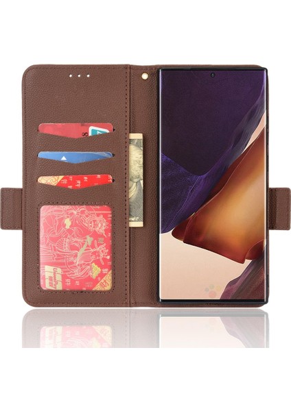 Samsung Galaxy Not 20 Için Kılıf Ultra Manyetik Pu Deri Kart Yuvaları Yan (Yurt Dışından)
