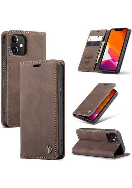 Iphone 12 Için Flip Case/12 Pro Flip Folio Kitap Vintage Pu Deri Cüzdan (Yurt Dışından) modelleri