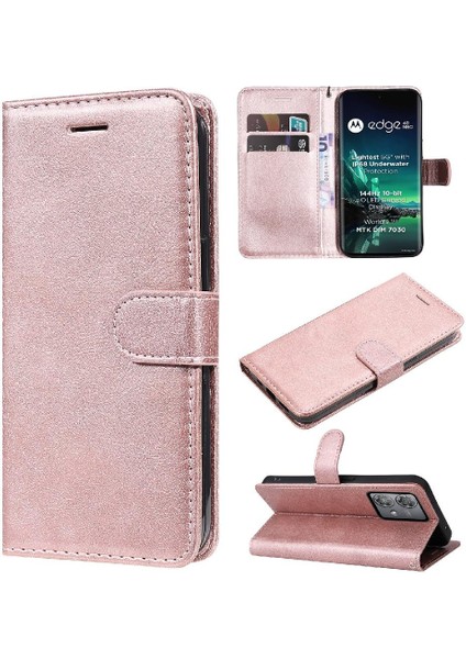 Motorola Kenar 40 Neo 5g Için Flip Case Yüksek Kalite Deri Klasik Katı (Yurt Dışından)