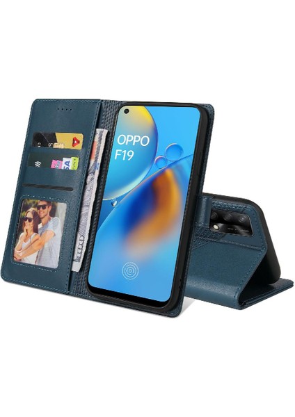 Oppo A74/F19 Üç Kart Yuvaları Darbeye Kickstand 4 Köşe Için Flip Case (Yurt Dışından)