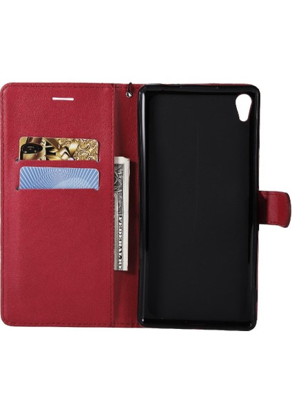 Kart Yuvası ile Sony Xperia Xa Ultra Için Flip Case Yüksek Kalite Deri (Yurt Dışından)