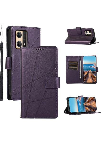 Oppo Oppo 7 4g Için Flip Case Üç Kart Yuvaları Şok Emici Kickstand (Yurt Dışından)