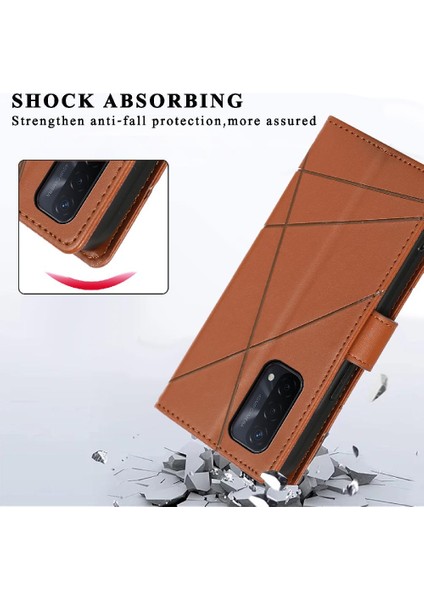 YH Mall Oppo A93 Şok Emici Kickstand Üç Kart Yuvaları Için Flip Case (Yurt Dışından)