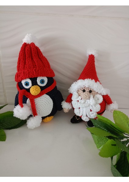 Design By Oykum Amigurumi  Penguen ve Yılbaşı Cücesi (2'li)