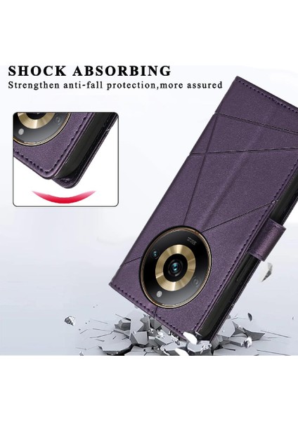 Realme 11 Pro Şok Emici Kickstand Darbeye Üç Için Flip Case (Yurt Dışından)