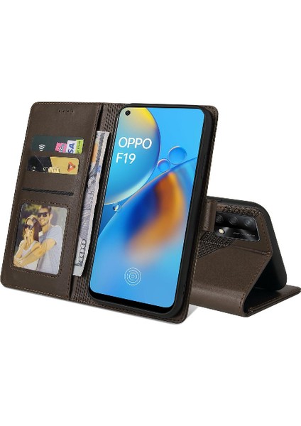 Oppo A74/F19 Üç Kart Yuvaları Darbeye Kickstand 4 Köşe Için Flip Case (Yurt Dışından)