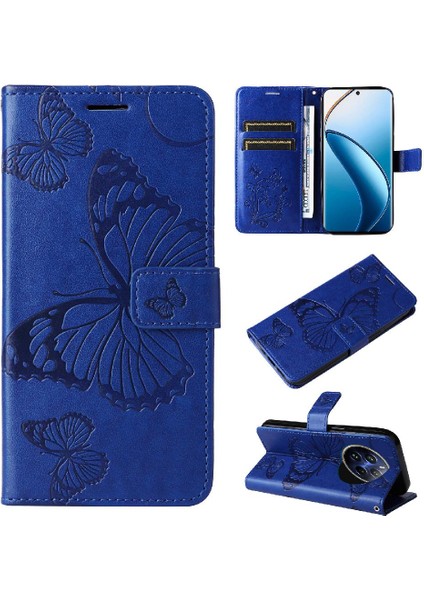 Kart Yuvası Standı ile Realme 12 Pro Artı Pu Deri Kılıf Kickstand Çevirin (Yurt Dışından)