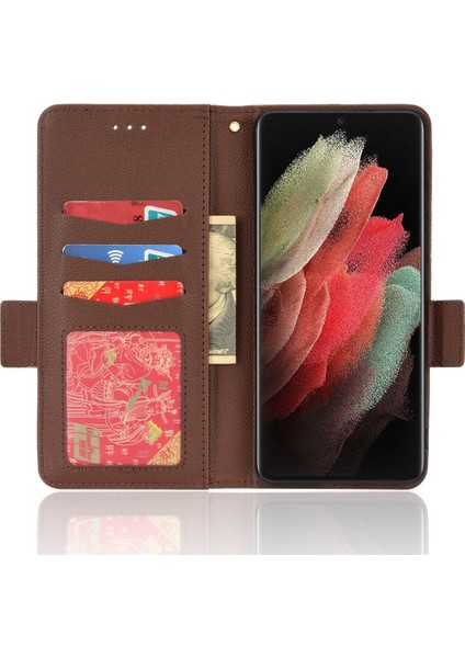 Samsung Galaxy S21 Ultra Pu Deri Yan Toka Kart Yuvaları Tutucu (Yurt Dışından) fırsatları