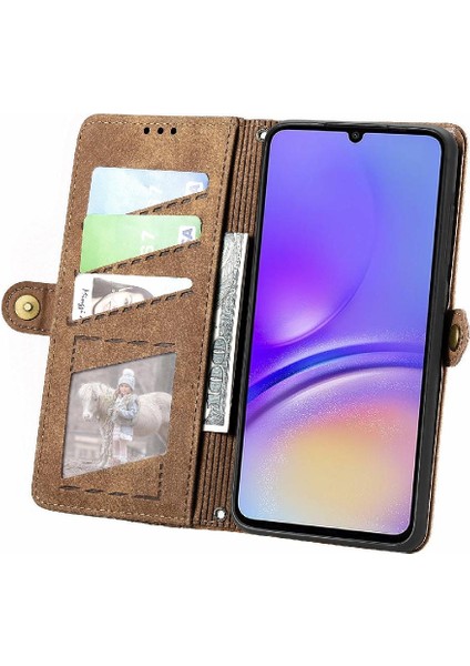 Samsung Galaxy A05 4g Için Flip Case Cüzdan Kapak Çevirin Deri Kılıf Basit (Yurt Dışından)