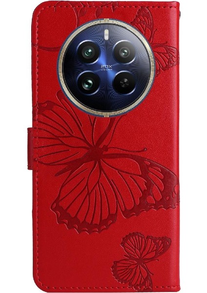 Kart Yuvası Standı ile Realme 12 Pro Artı Pu Deri Kılıf Kickstand Çevirin (Yurt Dışından)