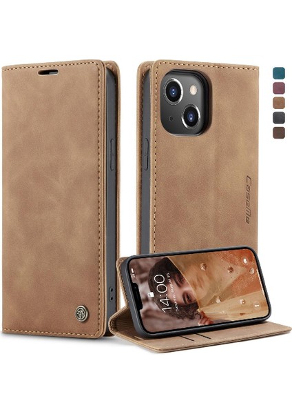 Iphone 13 Için Flip Case Kart Yuvası Kickstand Manyetik Kapatma Vintage (Yurt Dışından)