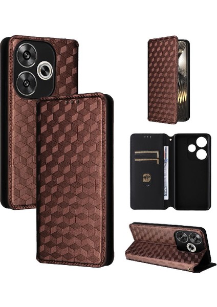 Xiaomi Poco F6 Pu Deri Cüzdan 3D Desen Manyetik Kapatma (Yurt Dışından)