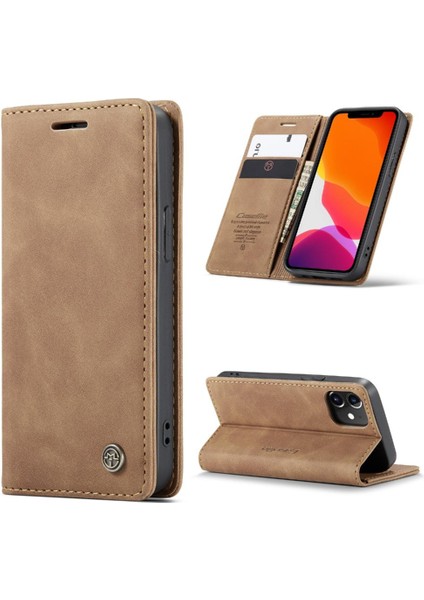 Iphone 12 Için Flip Case/12 Pro Flip Folio Kitap Vintage Pu Deri Cüzdan (Yurt Dışından)