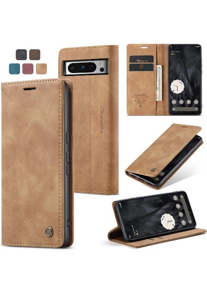 Google Piksel 8 Pro Kılıf Için Flip Case Kart Yuvası Kickstand Flip Folio Kitap (Yurt Dışından)