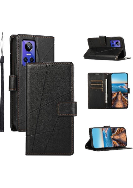 Realme Gt Neo 3 Şok Emici Darbeye Üç Kart Yuvaları Için Flip Case (Yurt Dışından)