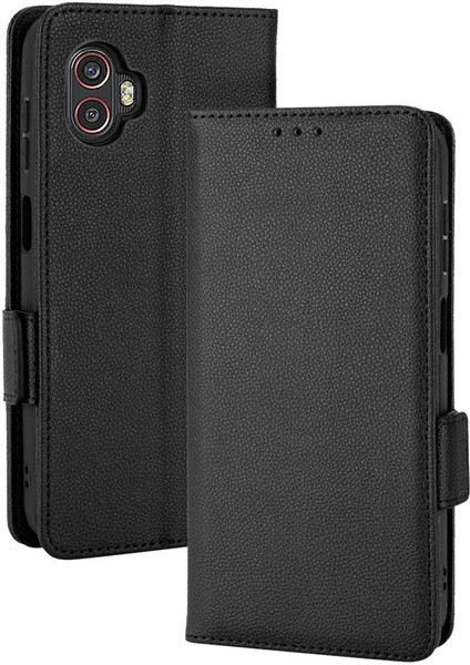 Samsung Galaxy Xcover6 Pro Pu Deri Manyetik Kart Yuvaları Tutucu (Yurt Dışından)