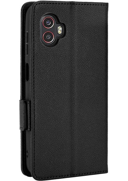 Samsung Galaxy Xcover6 Pro Pu Deri Manyetik Kart Yuvaları Tutucu (Yurt Dışından)