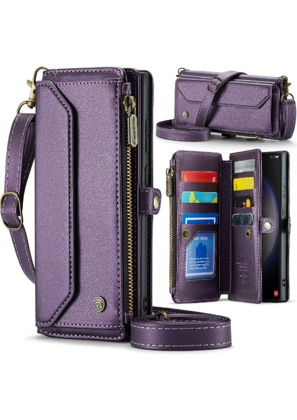 Samsung Galaxy S23 Için Crossbody Durumda Ultra Rfid Engelleme Fermuar Faturaları Için (Yurt Dışından)