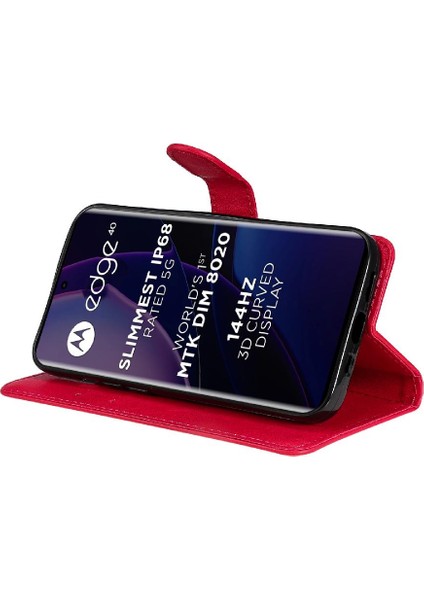 Motorola Kenar 40 5g Için Flip Case Yüksek Kalite Deri Klasik Düz Renk (Yurt Dışından) fırsatları