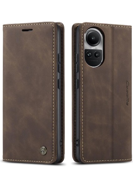 Manyi Mall Oppo Oppo 10 Pro 5g Için Flip Case Vintage Pu Deri Cüzdan Kılıf Kart Yuvası (Yurt Dışından)