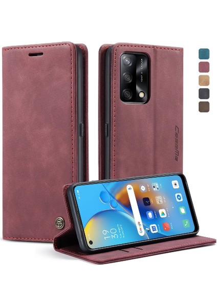 Oppo A74 4g Için Flip CASE/A95 4g Vintage Pu Deri Cüzdan Kılıf Kart Yuvası (Yurt Dışından)
