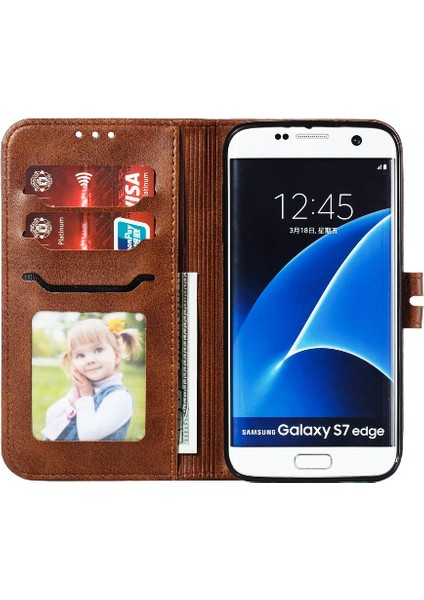 Samsung Galaxy S7 Kenar Manyetik Kapatma Kart Tutucu Için Cüzdan Durumda Tüm (Yurt Dışından)