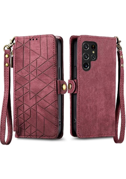 Samsung Galaxy S23 Ultra Cüzdan Darbeye Deri Kılıf Için Flip Case (Yurt Dışından)