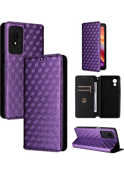 Tcl 501 4g Pu Deri Manyetik Kapatma 3D Desen Cüzdan Kartı Için Kılıf (Yurt Dışından)