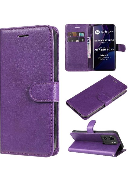 Motorola Kenar 40 5g Için Flip Case Yüksek Kalite Deri Klasik Düz Renk (Yurt Dışından) fırsatları