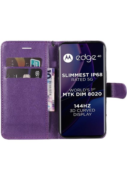 Motorola Kenar 40 5g Için Flip Case Yüksek Kalite Deri Klasik Düz Renk (Yurt Dışından) indirimleri
