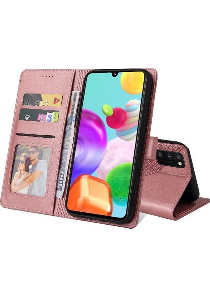 Samsung Galaxy A41 Üç Kart Yuvaları Premium Deri 4 Için Flip Case (Yurt Dışından)