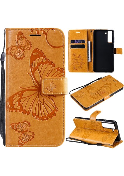 Samsung Galaxy S21 Fe Darbeye Kapak Flip Kickstand Manyetik Pu (Yurt Dışından)