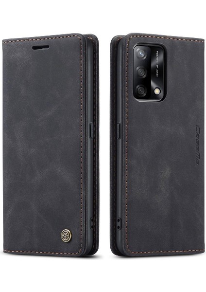 Oppo A74 4g Için Flip CASE/A95 4g Vintage Pu Deri Cüzdan Kılıf Kart Yuvası (Yurt Dışından)