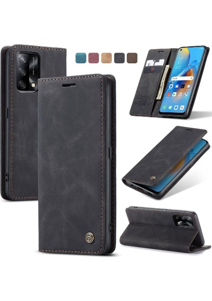 Oppo A74 4g Için Flip CASE/A95 4g Vintage Pu Deri Cüzdan Kılıf Kart Yuvası (Yurt Dışından) modelleri