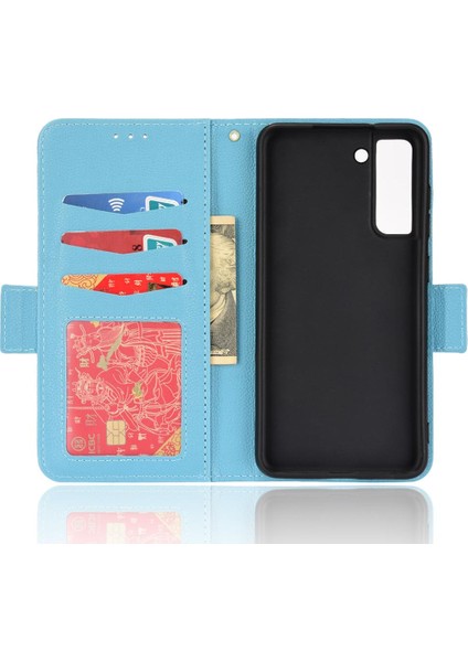 Samsung Galaxy S22 Pu Deri Kart Yuvaları Tutucu Yan Toka (Yurt Dışından)
