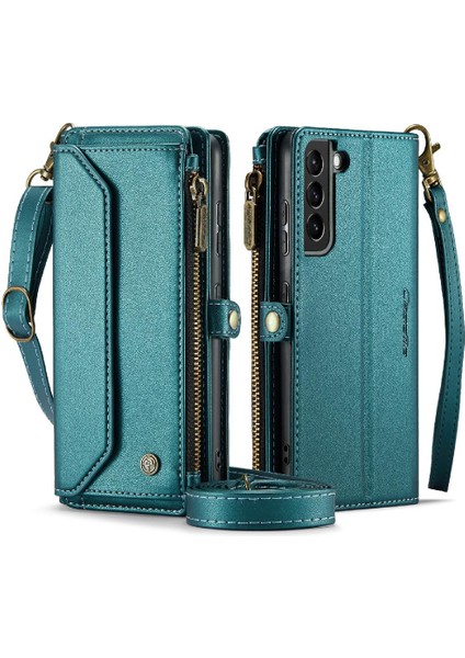 Samsung Galaxy S21 Artı Fermuar Faturaları Yuvası Için Crossbody Durumda Rfid Engelleme (Yurt Dışından)