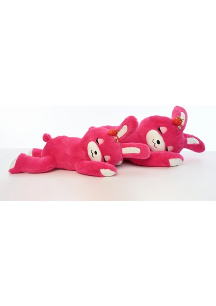 Pufu Toys Peluş Çilekli Uzanan Tavşan (90 Cm)