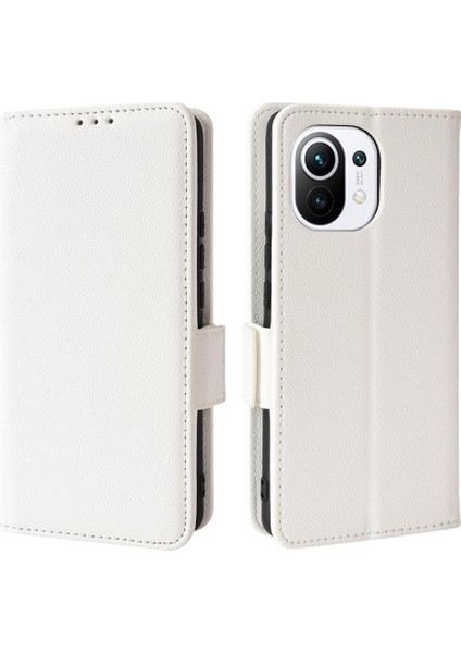 Xiaomi Mi 11 Için Kılıf Yan Toka Manyetik Pu Deri Cüzdan Kart Yuvaları (Yurt Dışından)
