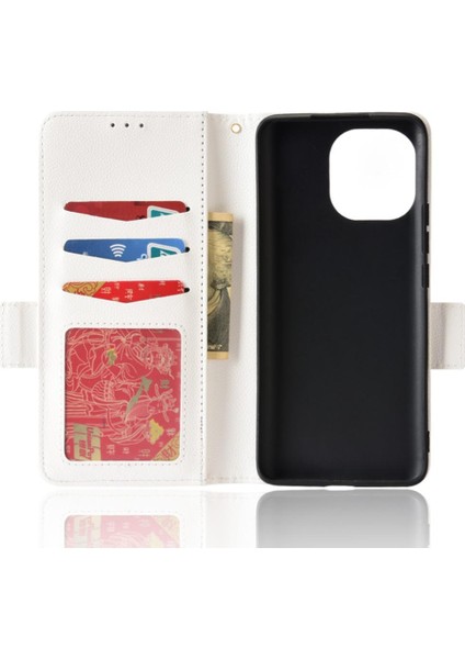 Xiaomi Mi 11 Için Kılıf Yan Toka Manyetik Pu Deri Cüzdan Kart Yuvaları (Yurt Dışından)