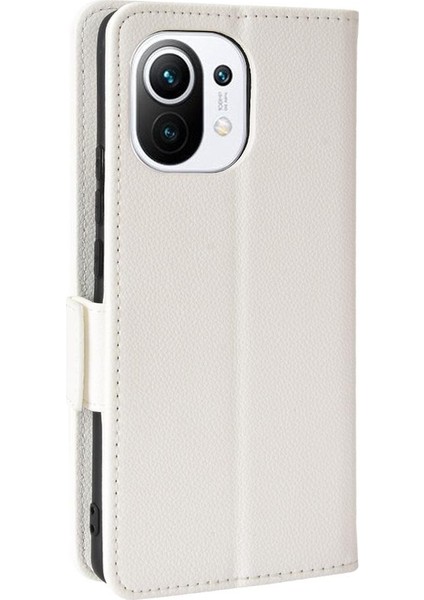 Xiaomi Mi 11 Için Kılıf Yan Toka Manyetik Pu Deri Cüzdan Kart Yuvaları (Yurt Dışından)