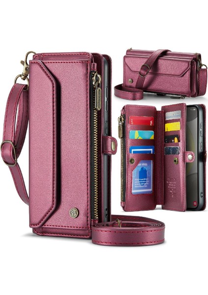 Kadınlar Için Crossbody Durumda Samsung Galaxy S24 Cüzdan Durumda Kart Tutucu (Yurt Dışından)