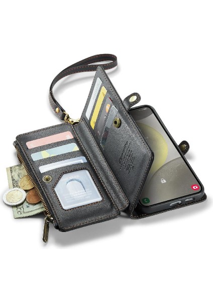 Samsung Galaxy S24 Artı Kılıf Için Crossbody Durumda Cüzdan Fermuar Faturaları Yuvası (Yurt Dışından)