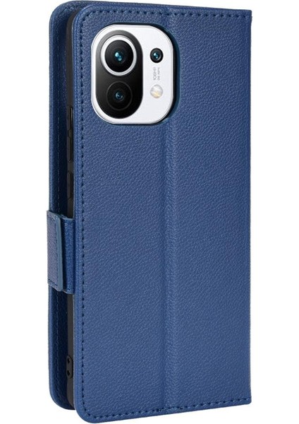 Xiaomi Mi 11 Için Kılıf Yan Toka Manyetik Pu Deri Cüzdan Kart Yuvaları (Yurt Dışından)