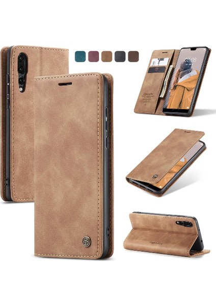 Huawei P20 Pro Için Flip Case Vintage Pu Deri Cüzdan Flip Folio Kitap (Yurt Dışından)