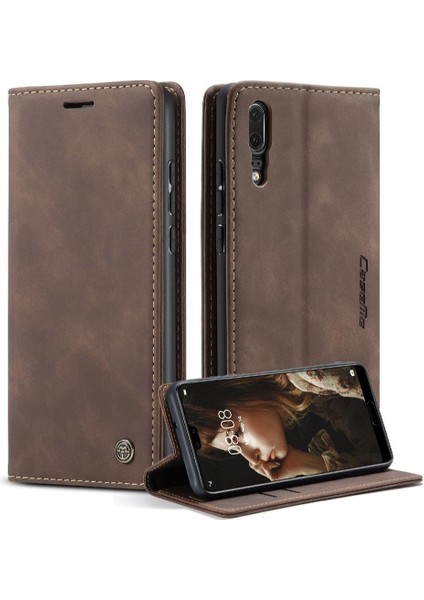 Huawei P20 Vintage Pu Deri Cüzdan Manyetik Kapatma Kılıf Için Flip Case (Yurt Dışından)
