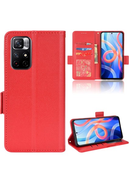 Xiaomi Poco M4 Pro 5g Pu Deri Yan Toka Cüzdan Kart Yuvaları (Yurt Dışından)