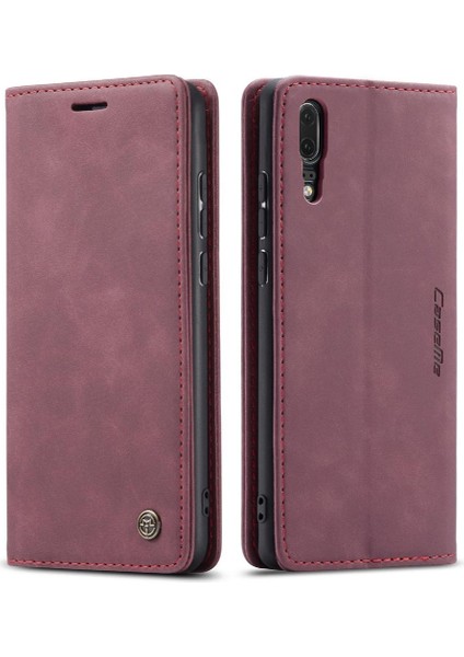 Huawei P20 Vintage Pu Deri Cüzdan Manyetik Kapatma Kılıf Için Flip Case (Yurt Dışından)