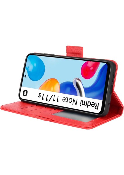 Xiaomi Redmi Için Not 11S 4g Cüzdan Yan Toka Pu Deri Manyetik (Yurt Dışından)