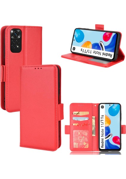 Xiaomi Redmi Için Not 11S 4g Cüzdan Yan Toka Pu Deri Manyetik (Yurt Dışından)