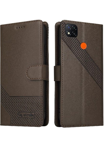 Xiaomi Redmi 9c Kickstand Premium Deri 4 Için Flip Case Köşe Üç (Yurt Dışından)
